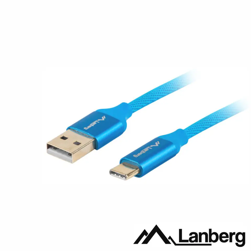 CABO USB-A 2.0 MACHO / USB-C MACHO 1.8M AZUL LANBERG 1