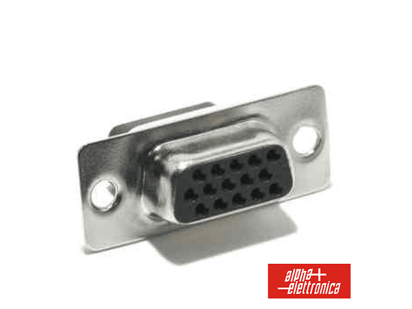 FICHA D-SUB 15P FÊMEA ALTA DENSIDADE PARA SOLDAR 1