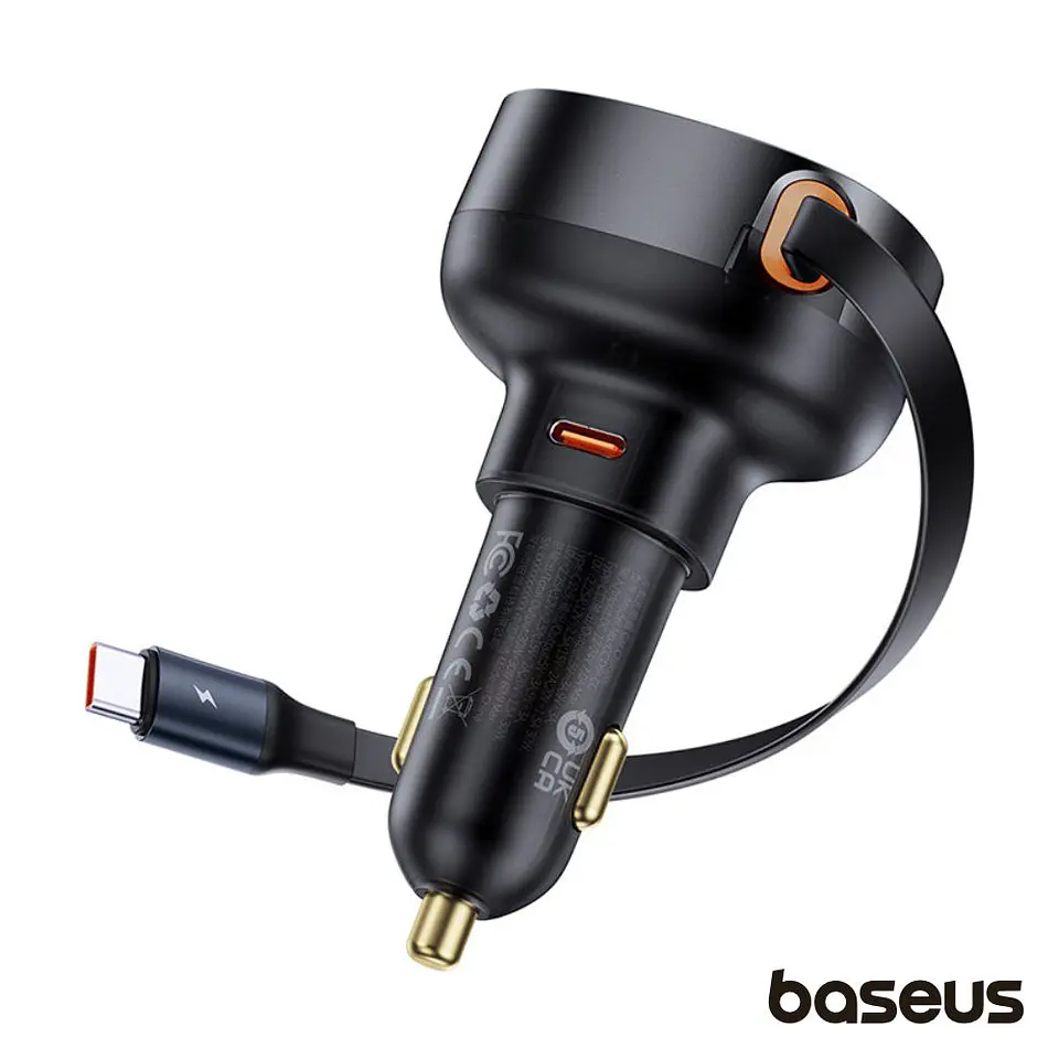 ADAPTADOR FICHA ISQUEIRO 12V/24V PD 60W 2XUSB-C BASEUS 1