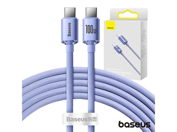 CABO USB-C PARA USB-C MACHO 100W 2M CRYSTAL SHINE BASEUS 1