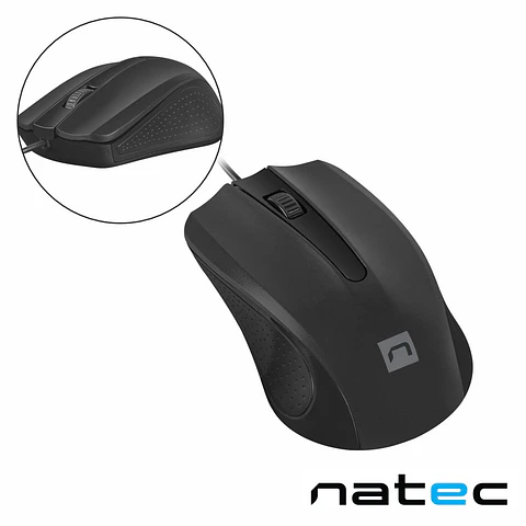 RATO ÓPTICO COM FIOS 1200DPI USB PRETO NATEC