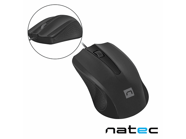 RATO ÓPTICO COM FIOS 1200DPI USB PRETO NATEC 1