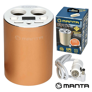 ADAPTADOR COM 2 FICHA ISQUEIRO/ 2 USB 5V 3.1A MANTA