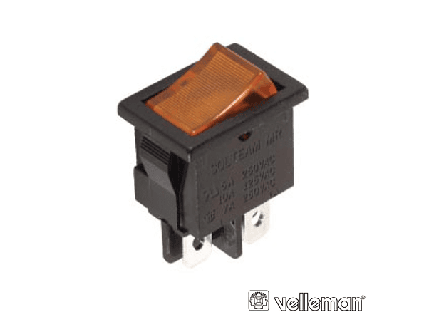 INTERRUPTOR BASCULANTE COM LUZ 5A-250V DPST ON-OFF VELLEMAN 1