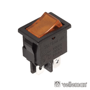 INTERRUPTOR BASCULANTE COM LUZ 5A-250V DPST ON-OFF VELLEMAN
