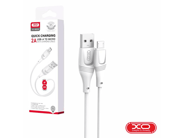 CABO USB-A MACHO / MICRO-USB MACHO 3M BRANCO XO 1