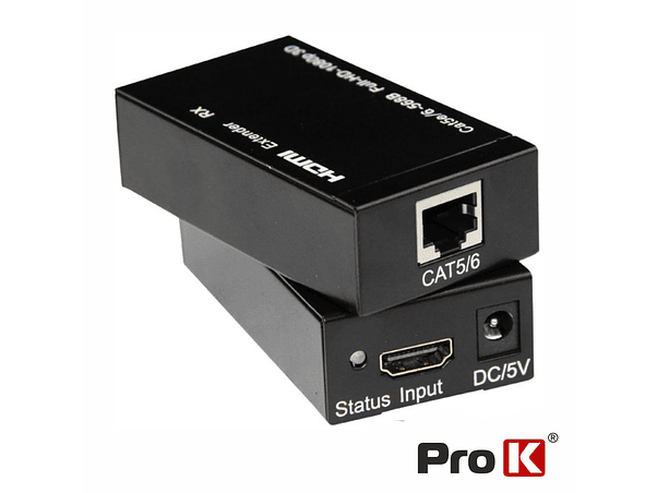 RECEPTOR E TRANSMISSOR HDMI VIA RJ45 CAT5E/6 60M PROK 1