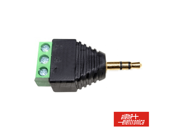 FICHA JACK 3.5MM MACHO STEREO COM TERMINAL EM PARAFUSO 1