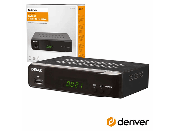 RECEPTOR TDT SATÉLITE 1080P DVB-S2 COM USB E COMANDO DENVER 1