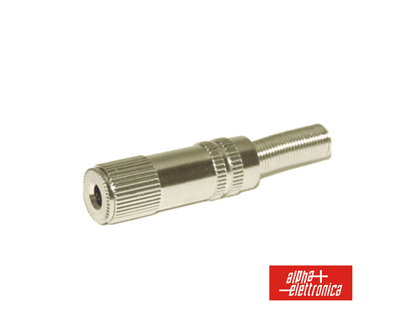 FICHA JACK 3.5MM FÊMEA ST NIQUELADA COM GUARDA CABO 1