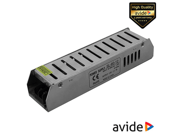 FONTE DE ALIMENTAÇÃO INDUSTRIAL 12V 60W AVIDE 1
