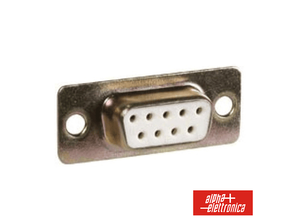 FICHA D-SUB 9P FÊMEA PARA SOLDAR 1