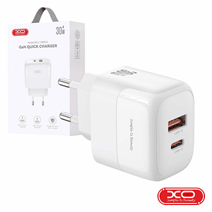 ALIMENTADOR USB-A 18W 2.4A / USB-C PD 30W GAN XO