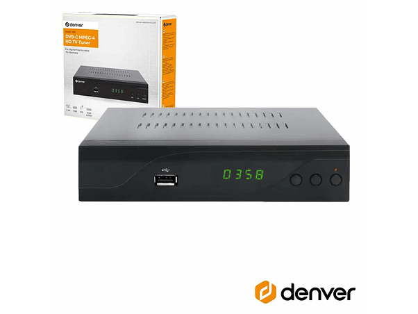 RECEPTOR TDT FULL HD 1080P DVB-C CANAIS FTA USB DENVER 1