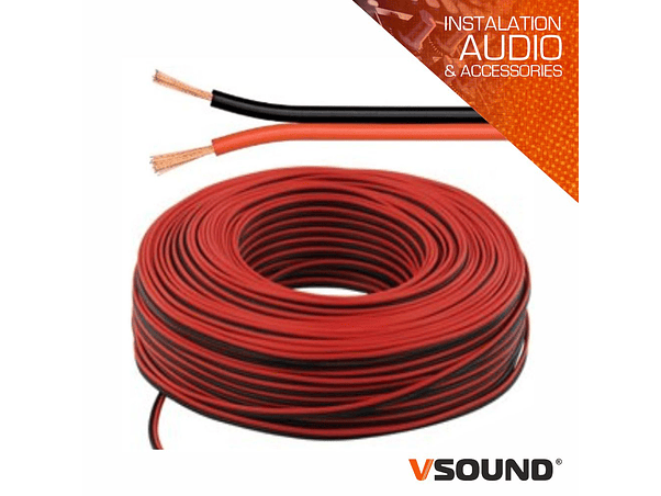 CABO COLUNA 2X2.50MM PRETO/VERMELHO PARALELO VSOUND 1