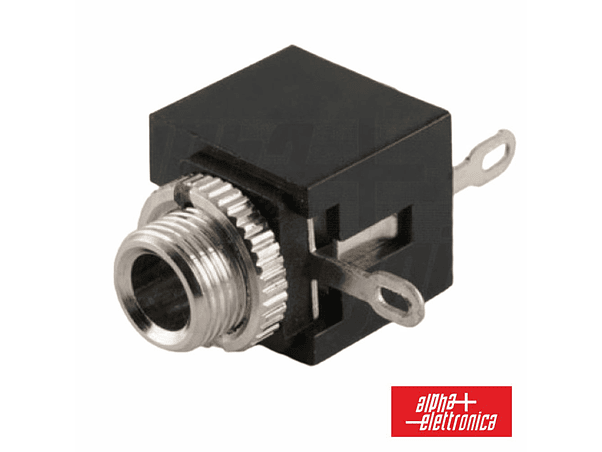 FICHA JACK 3.5MM FÊMEA PARACHASSIS PRETO MONO 1