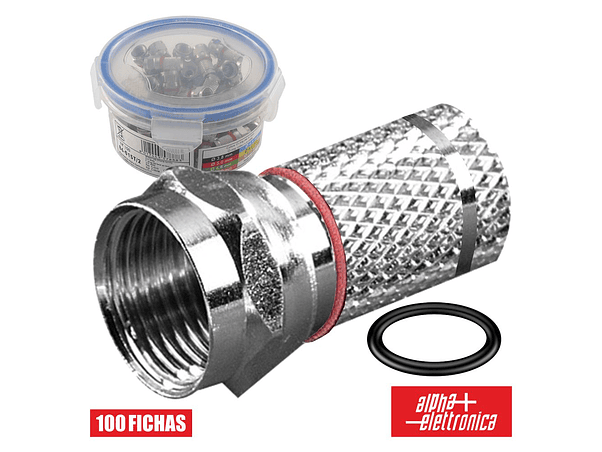 FICHA F FÊMEA NIQUELADA  HQ PARA CABO 6.8MM RG59 COM 2 O-RING 1