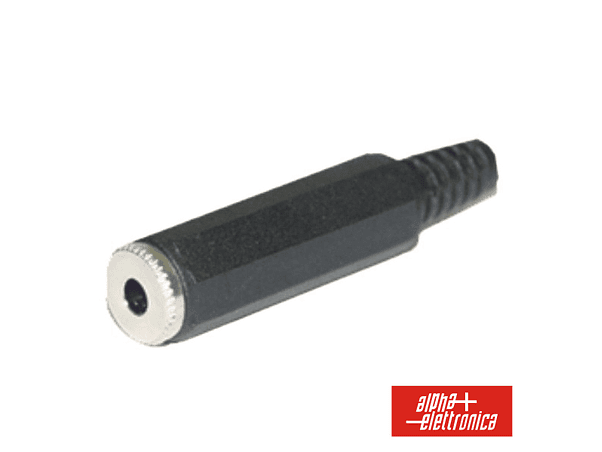 FICHA JACK FÊMEA 3.5MM MONO COM PROTEÇÃO DE CABO 1