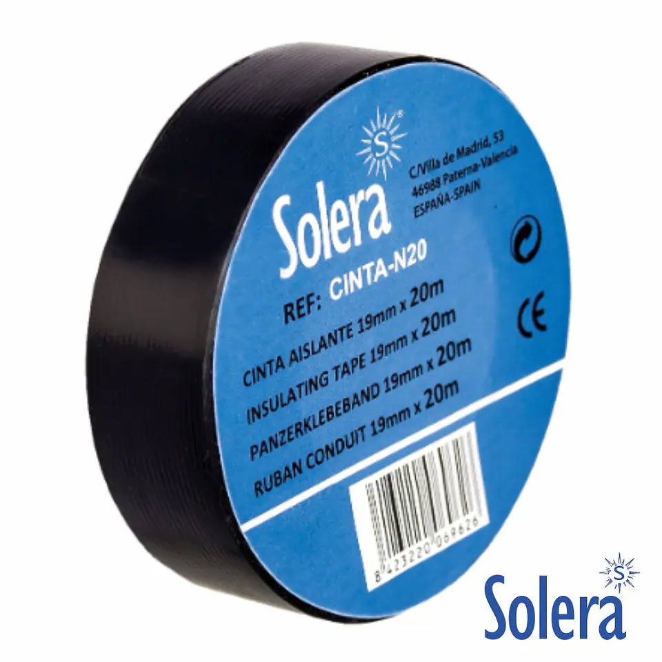 FITA ISOLADORA PRETA 19MM 20M SOLERA 1