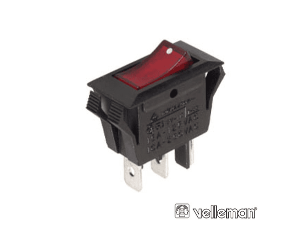 INTERRUPTOR BASCULANTE COM LUZ 10A-250V SPST ON-OFF VELLEMAN 1