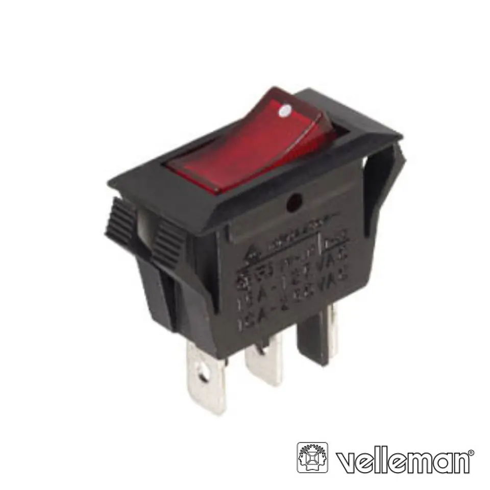 INTERRUPTOR BASCULANTE COM LUZ 10A-250V SPST ON-OFF VELLEMAN 1