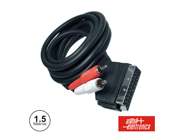 CABO SCART MACHO VÍDEO / 2 RCA MACHO 1.5M 1