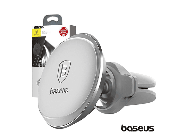 SUPORTE TELEMÓVEL MAGNÉTICO COM PORTA CABOS PRATEADO BASEUS 1