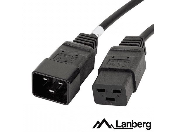 CABO ALIMENTAÇÃO IEC C20 MACHO / C19 FÊMEA 1.8M LANBERG 1