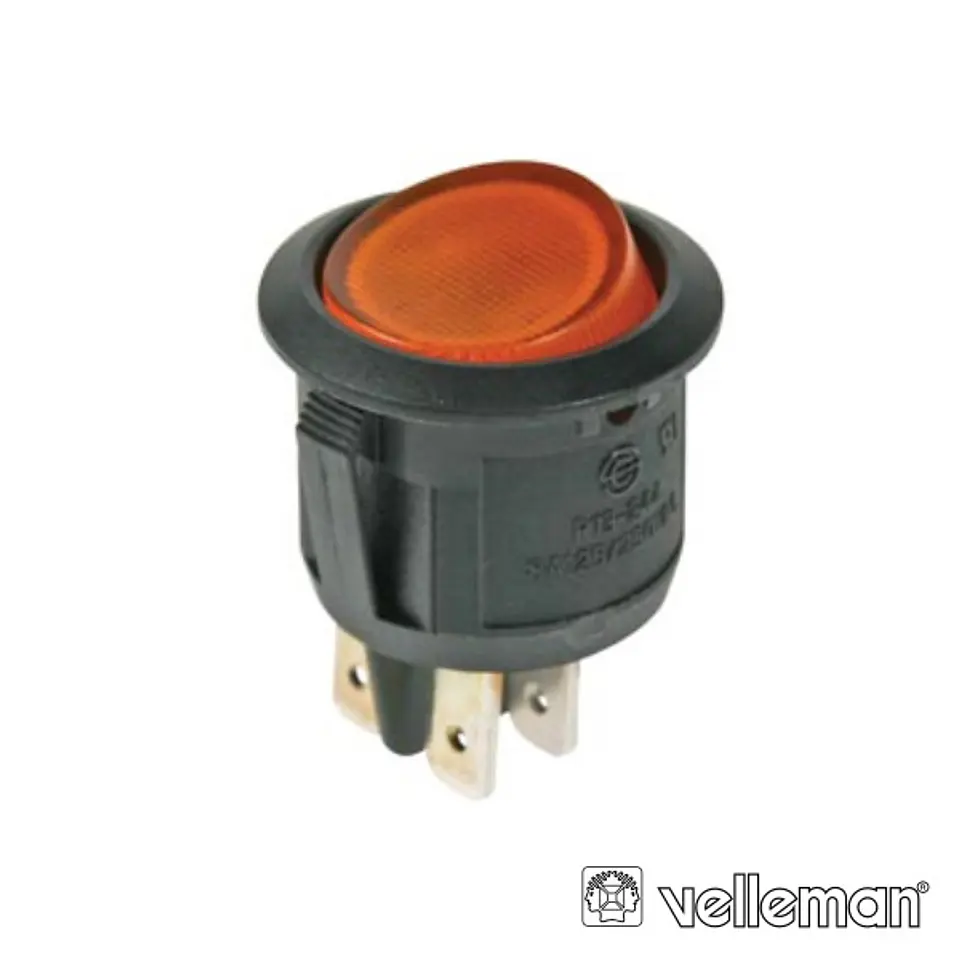 INTERRUPTOR BASCULANTE COM LUZ 10A-250V DPST ON-OFF VELLEMAN 1
