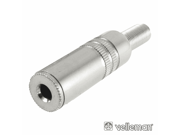 FICHA JACK 3.5MM FÊMEA ST NIQUELADA COM GUARDA CABO 1