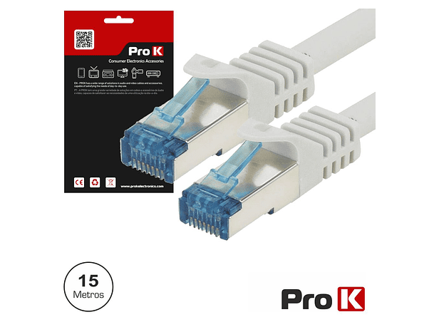 CABO SEMFTP CAT6E 15M CINZA PROK 1