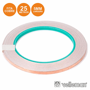 FITA ADESIVA EM COBRE 5MM 25M VELLEMAN