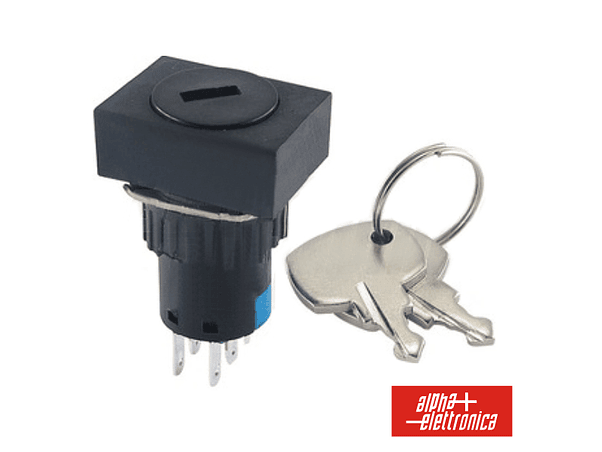 INTERRUPTOR COM CHAVE DE 2 CIRCUITOS 230V 2NO-2NC RECTANGULAR 1