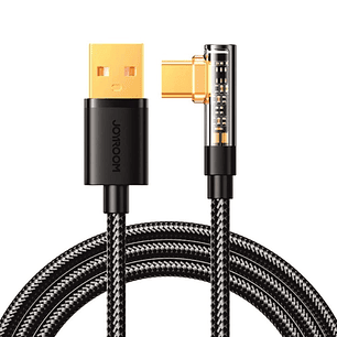 CABO USB-A MACHO PARA USB-C MACHO 3A 1.2M PRETO JOYROOM