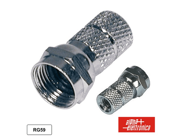 FICHA F FÊMEA NIQUELADA PARA CABO 6.5MM RG59 1