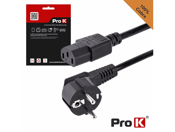 CABO ALIMENTAÇÃO SCHUKO MACHO 3P / IEC C13 FÊMEA 1.5M PROK 1
