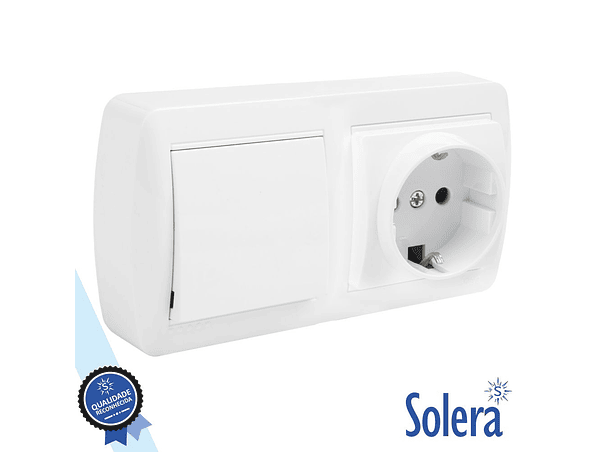 INTERRUPTOR E TOMADA DE PAREDE 10A 250V SOLERA 1