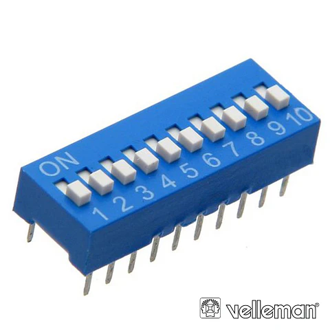 INTERRUPTOR DIP 10 POSIÇÕES VELLEMAN
