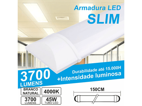 ARMADURA LED BATTEN SLIM 45W 1.5M IP20 4000K 3700LM 1