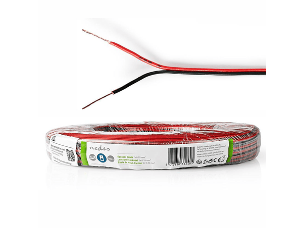 CABO COLUNA 2X0.35MM2 PRETO/VERMELHO 1