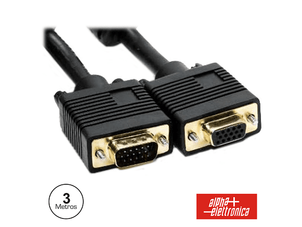 CABO VGA MACHO HD 15P / FÊMEA HD 15P COMFILTRO 3M POLYBAG 1