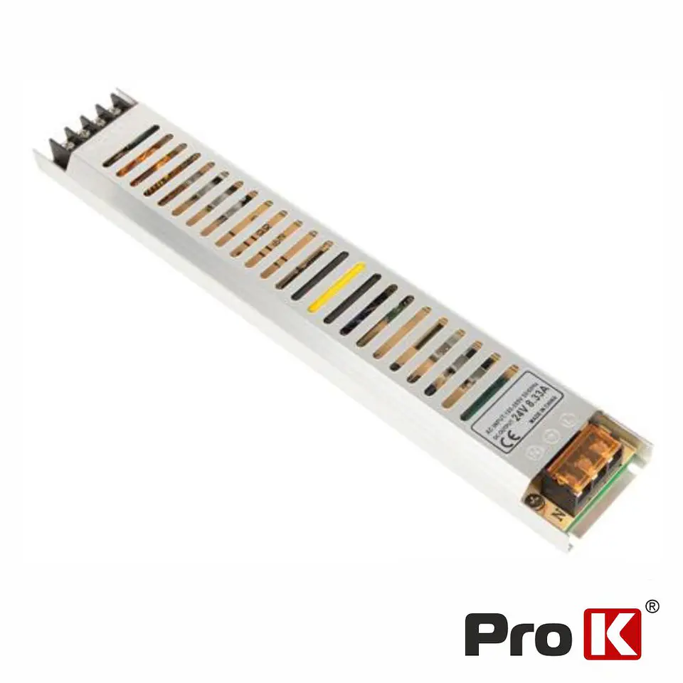 FONTE DE ALIMENTAÇÃO INDUSTRIAL SLIM 24V 200W 8.3A PROK 1