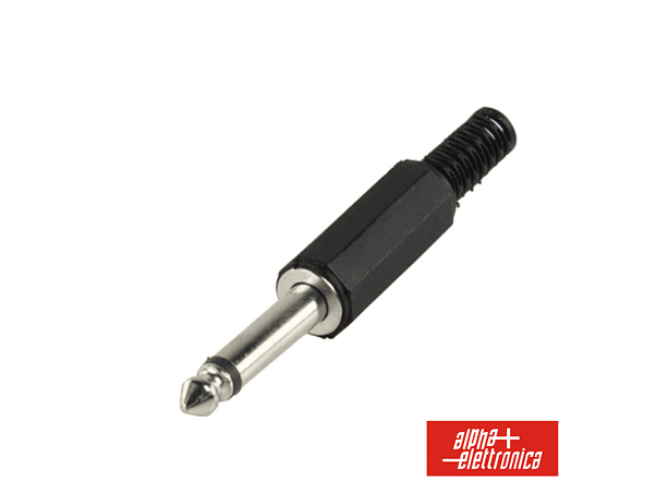 FICHA JACK 6.35MM MACHO MN COM PROTEÇÃO DE CABO 1