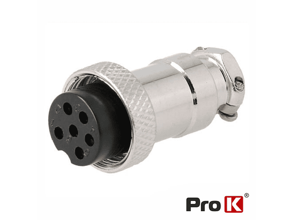 FICHA MICROFONE 6P FÊMEA DE EXTENSÃO PROK 1