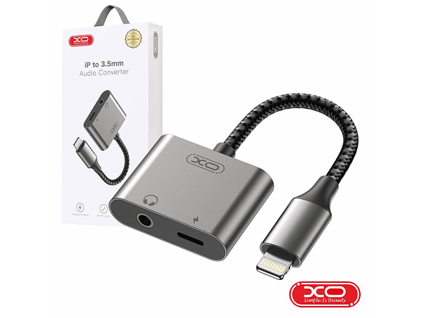 ADAPTADOR LIGHTNING MACHO PARA LIGHTNING / JACK 3.5MM XO 1