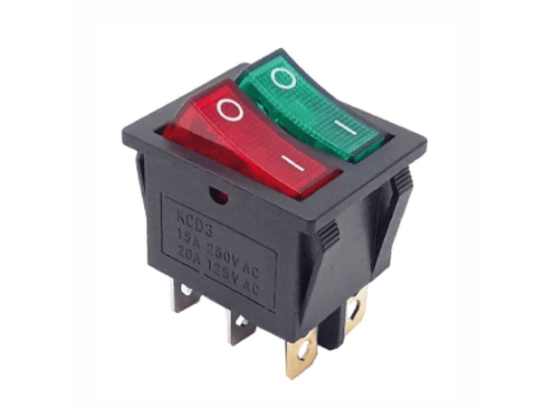 INTERRUPTOR BASCULANTE COM LUZ 15A-250V DPST ON-OFF 1