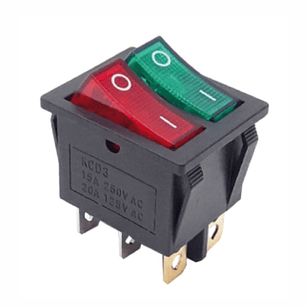 INTERRUPTOR BASCULANTE COM LUZ 15A-250V DPST ON-OFF