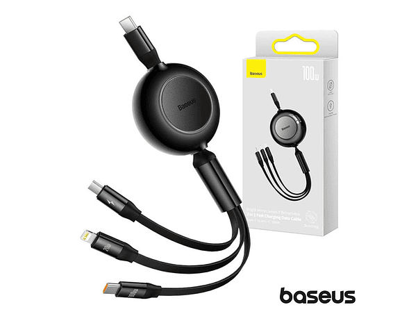 CABO USB-A MACHO PARA LIGHTNING/USB-C PD/MICROUSB 100W BASEUS 1