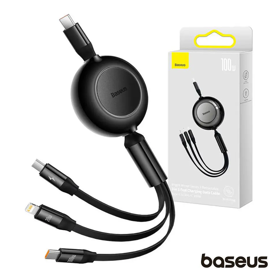 CABO USB-A MACHO PARA LIGHTNING/USB-C PD/MICROUSB 100W BASEUS 1