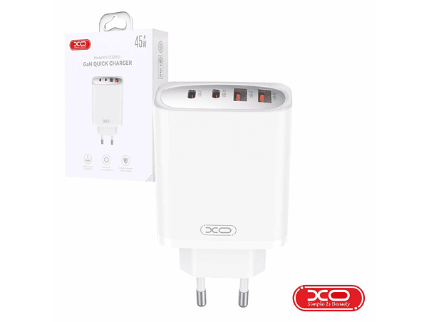 ALIMENTADOR 2X USB-A 2X USB-C PD 45W GAN XO 1